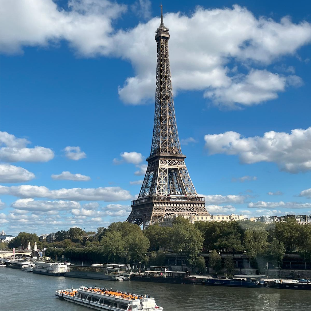 Tour Eiffel et Seine vue depuis le pont Bir Hakeim (métro aérien)