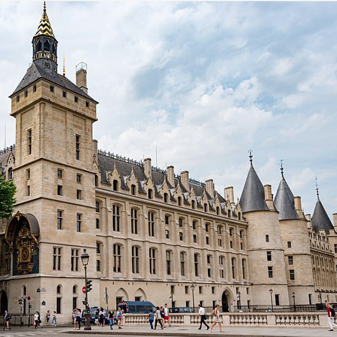 Vue sur la tour de l'horloge, Conciergerie, Paris