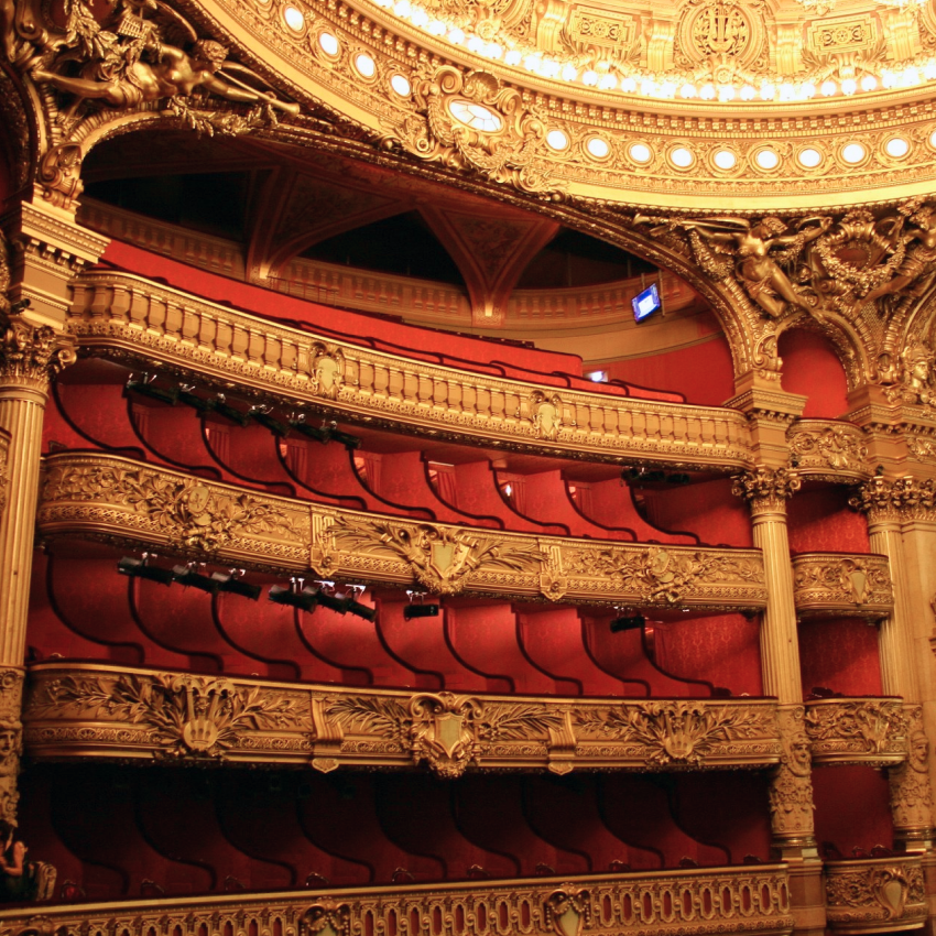 Vue des balcons de la salle de l'Opéra Garnier