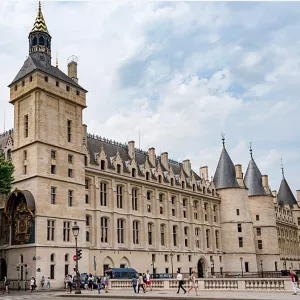 Vue sur la tour de l'horloge, Conciergerie, Paris
